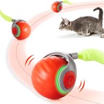 Topika Interactive Cat Ball Toy with Tail, Auto Rolling & 2 Speeds