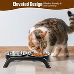 Topika Cat Bowls Elevated, Cat Food and Water Bowl Set with Stand