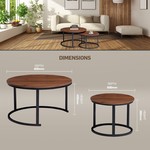 Topika - Extra Large Nesting Coffee Table Set - Modern Design - 2 Piece Set
