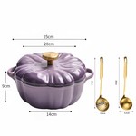Topika - Cast Iron Pumpkin Dutch Oven Pot with Lid, 2L Casserole 20cm