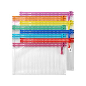 Topika - Storage Zip Bag PVC Mesh Waterproof Zipper File Bags, 8 Colours