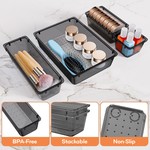 Topika - 25 Piece Drawer Organiser Trays, Clear Black Storage Bins