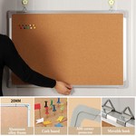 Topika-Aluminium Frame Cork Board 50x70cm , Wall-Mounted Bulletin Pin Board
