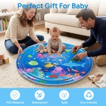 Topika Inflatable Tummy Time Water Mat Baby & Ocean Pattern, 100cm