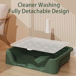 TopikaPet - Indoor Dog Toilet Large 50x39x12cm with 3-Sided Fence, Green