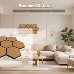 Topika 6pcs Teak 3D Honeycomb Wood Acoustic Panels For Home & Office Decor