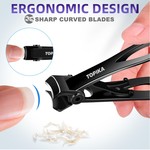Topika-Nail Clippers Set 2pcs, Wide Jaw Heavy Duty Stainless Steel Cutter