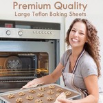 Topika Teflon Baking Sheets 60x80cm, Non-Stick Oven Liners, Large, Cuttable