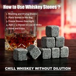 Topika Whiskey Gift Set for Men - 2 Glasses, 8 Whiskey Stones & Wooden Box