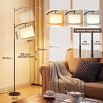 Topika - Modern Floor Lamp With Adjustable Height And Three-Colour LED Bulb
