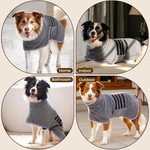 Topika Dog Bath Robe & Microfiber Drying Towel, Adjustable Hips, 3 Size