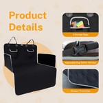 Topika Waterproof Dog Car Boot Seat Cover, Side Flaps & Storage Bags