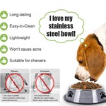 TopikaPet - Stainless Steel Non-Slip Pet Food & Water Bowls, Dog&Cat Bowls