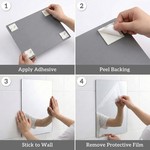 Topika Adhesive Mirror For DIY Wall Acrylic Mirror Sheet 4Pcs(30x40CM Each)