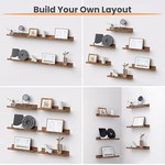Topika - Wall Shelves Floating Shelf Set, 6pcs Mounted Wood Storage Racks