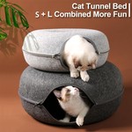 TopikaPet - Cosy Cat Tunnel Bed for Indoor Cats, Detachable & Washable