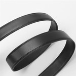 Leather Belt Men's Black Suits Ratchet Belt Metal Buckle Belt with Box