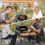 TopikaHome - Outdoor Wood Pellet Pizza Oven with Rotatable Stone & Chimney