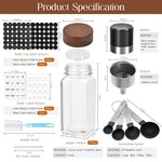 Topika - Spice Jars Glass Set 27pcs with Walnut Lids,Funnel,Grinder,Labels