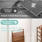 TopikaHome - Foldable Bamboo Shoe Rack, 4/5-Tier Wooden Shoe Organiser 70cm