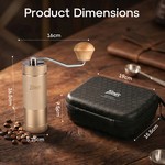 Bincoo - Manual Coffee Grinder Hand Grinder, 6-Setting Portable Coffee Mill