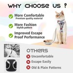Escape Proof Cat Harness for Walking and Safety, Adjustable Soft Fabric M