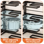 Topika - 8-Tier Pan Organiser Rack for Kitchen Adjustable Cabinet Storage