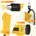 Topika Variable Temp Electric 2000W Hot Air Gun with 9 Piece Nozzles