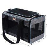 Topika Black Soft-Sided Pet Carrier Handbag for Cats and Small Dogs