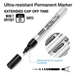 ZEYAR - 12 x Permanent Marker Set, Ultra-Resistant Fine Tip, 4 Colours