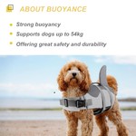Topika Shark Dog Life Safety Vest , Pet Life Jacket Harness for Swimming
