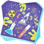 144pcs Science Party Supplies with Paper Party Plates Cups Napkins Cutlery