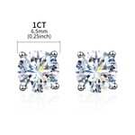 Certified 2.00ct Moissanite Diamond Earrings 925 Sterling Silver