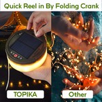 Topika Outdoor Solar String Lights, Camp String Lights 12M Rechargeable LED