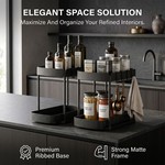 Topika Under Sink Organizer 2 Tier Pull-Out Storage Rack With Side Hooks