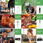 Topika - 50-Piece Premium BBQ Grill Accessories Set Braai Tools for Cooking