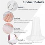 TopikaKids - Hanging Mosquito Net for Bed, Hooks&Nails, Large Bed Canopy