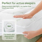 Topika Bamboo Mattress Topper Cooling Pillow Top Protector, 3 size Optional