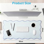 Topika - Blue Mousepad, 80X40Cm Desk Mat, Waterproof Fabric, Non-Slip Base