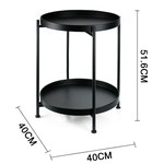 TopikaHome-2 Tier Round Coffee Table with Removable Reversible Top &Storage