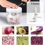 Topika Quick Hand Chopper 900ml String Chopper Blender Machine&5 Blades