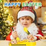 Topika Kids Fork And Spoon Yellow Construction Vehicle Utensils&PP material