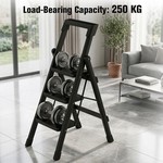 Topika-Folding Step Ladder,3 Step Stool Step Ladder w/ Wide Pedal for Home