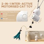 Topika Automatic Cat Laser Toy, USB Hanging Feather Teaser for Indoor Cats