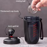 Topika Protein Shaker Bottle 590ml, Round Bottom Shaker Cup Durable Blender