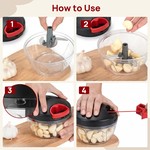 Topika-Spin Chopper Food Processor,400ml Pull-String Vegetable Chopper