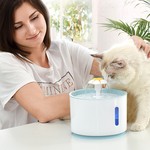 Topika Cat Water Fountain 2.4L with LED Light, Durable Lid