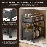 Topika Under Sink Organizer With Adjustable Height & Pull-Out Storage