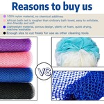 4 Pack Nylon Shower Scrubbers-Exfoliating Bath Sponges and Skin Scrubbers