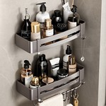 Topika - 2 Pack Shower Caddy Shelf Organizer, Black Bathroom Shelves Basket